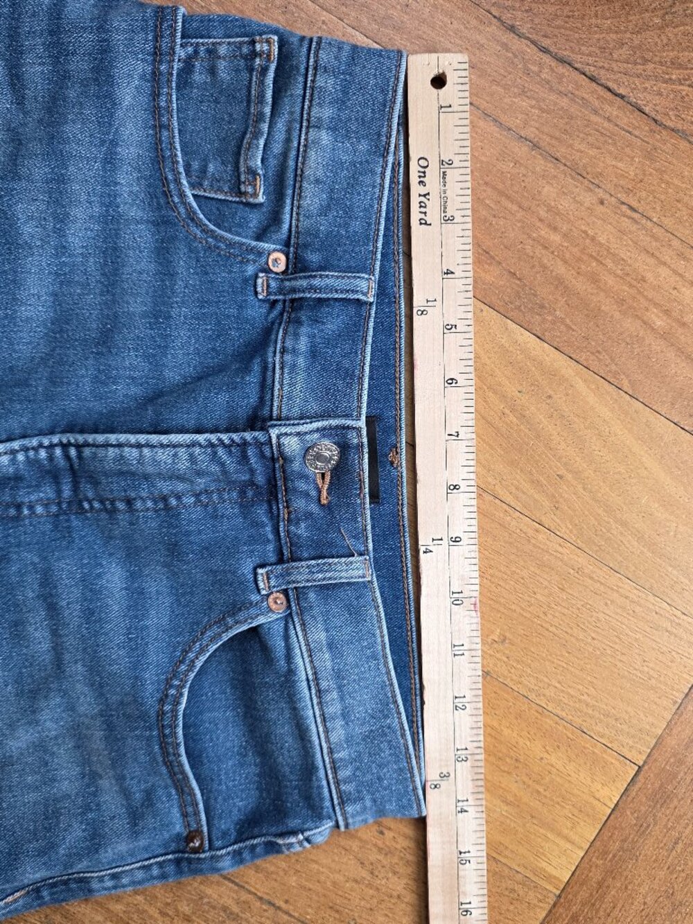 Express Modern Straight Super High Rise Ripped Jeans Size 6 Short - Picture 8 of 16